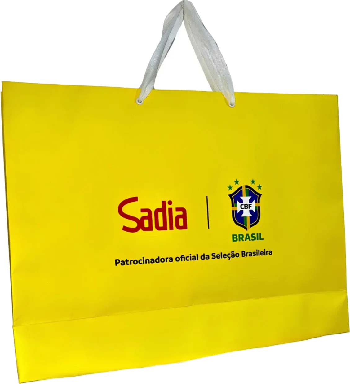 Sacola personalizada Sadia — patrocinadora oficial da Seleção Brasileira
